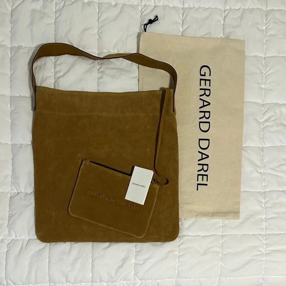 Gerard Darel Suede Hobo in Cognac